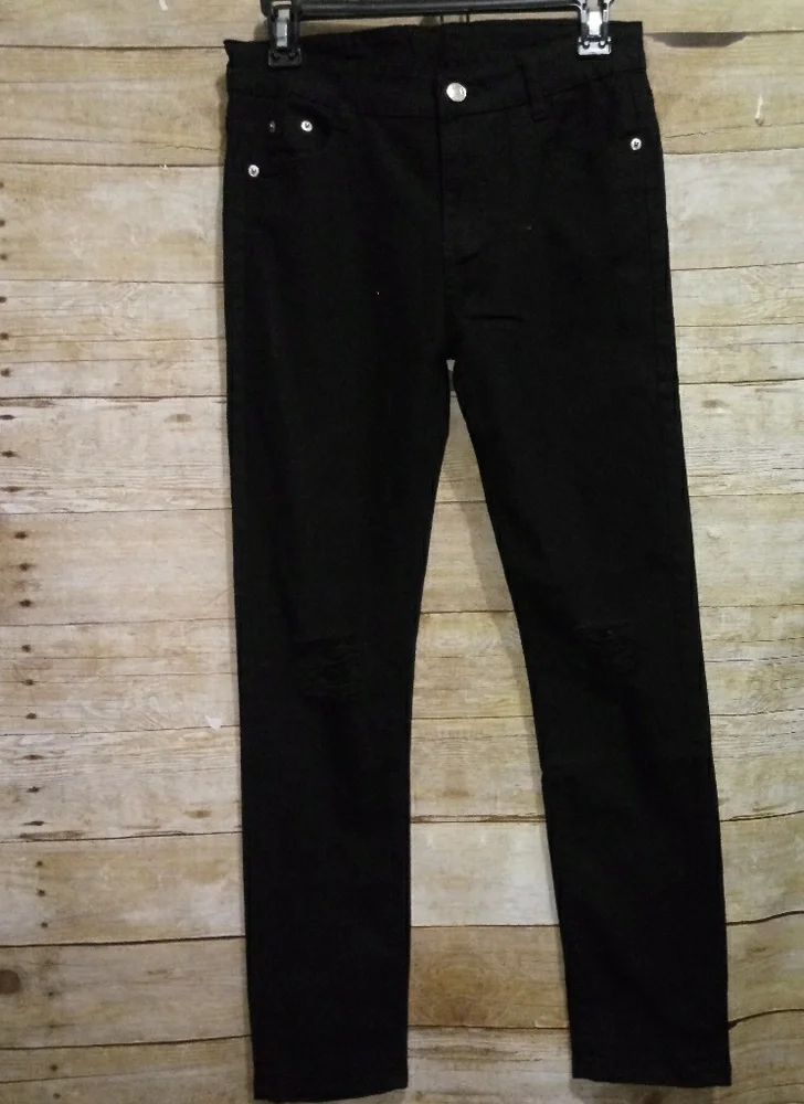 The Fashion black causal distressed pants - Picture 4 of 7